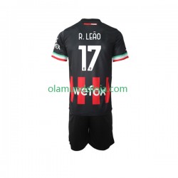 Camisola AC Milan Rafael Leao 17 Criança Equipamento Primeiro 2022-2023 Manga Curta